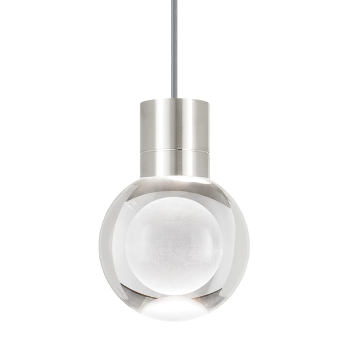 Tech Mina 3000K LED 8" Pendant Light in Satin Nickel and Clear Tech Mina 3000K LED 8" Pendant Light in Satin Nickel and Clear