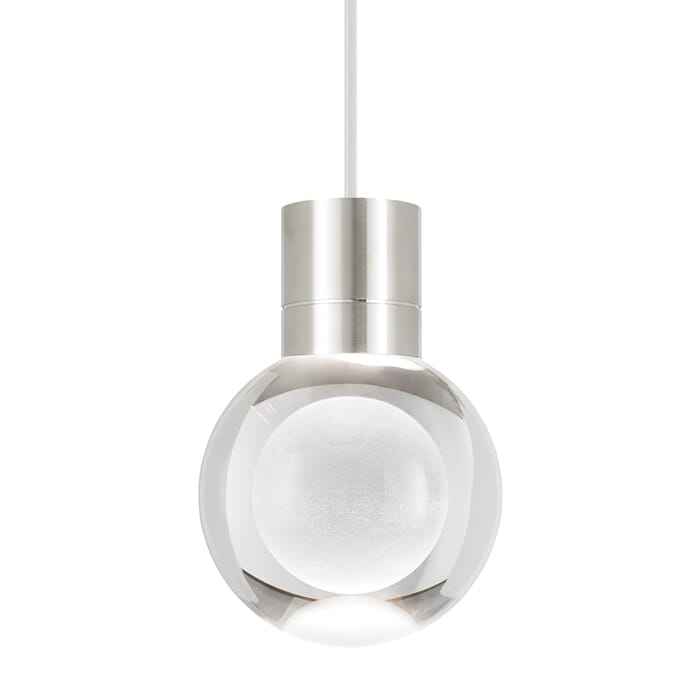 Tech Mina 2200K LED 8" Pendant Light in Satin Nickel and Clear Tech Mina 2200K LED 8" Pendant Light in Satin Nickel and Clear