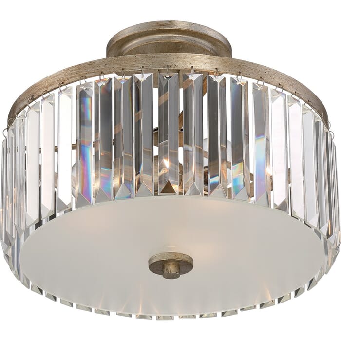 Quoizel Mirage 14.75" 3-Light Semi-Flush in Vintage Gold Quoizel Mirage 14.75" 3-Light Semi-Flush in Vintage Gold