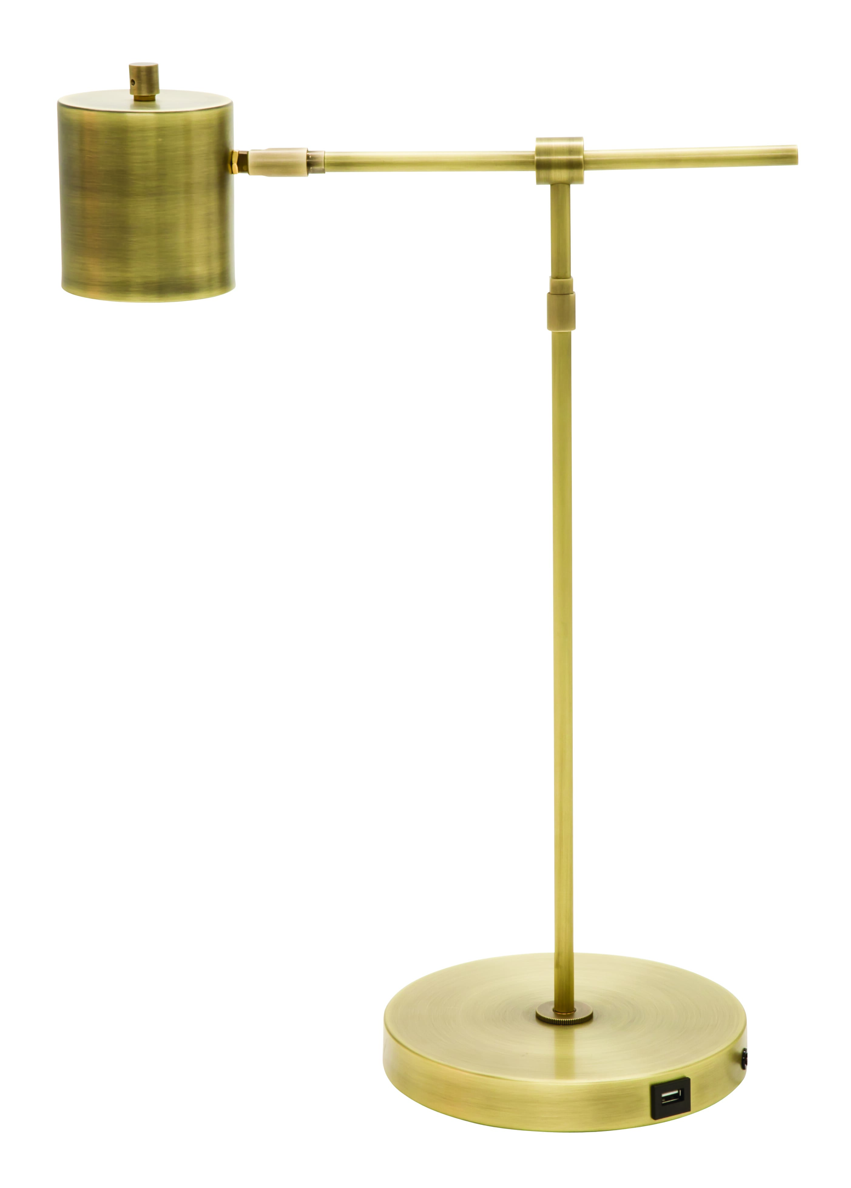 House of Troy Aria Hook Gold-Black Metal Clamp On Table Top Lamp