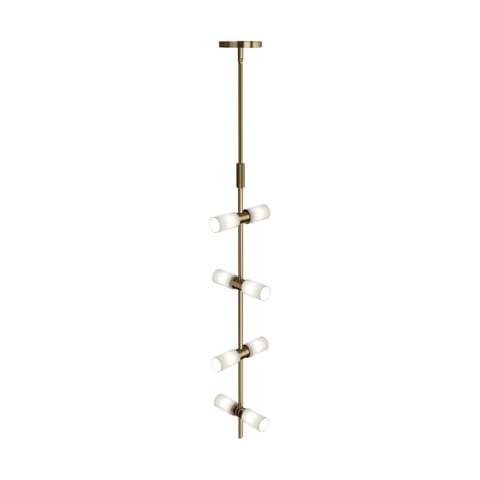 Tech ModernRail 8-Light 36" Pendant Light in Aged Brass and Glass Cylinders Tech ModernRail 8-Light 36" Pendant Light in Aged Brass and Glass Cylinders