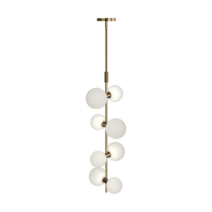 Tech ModernRail 8-Light 36" Pendant Light in Aged Brass and Glass Orbs Tech ModernRail 8-Light 36" Pendant Light in Aged Brass and Glass Orbs