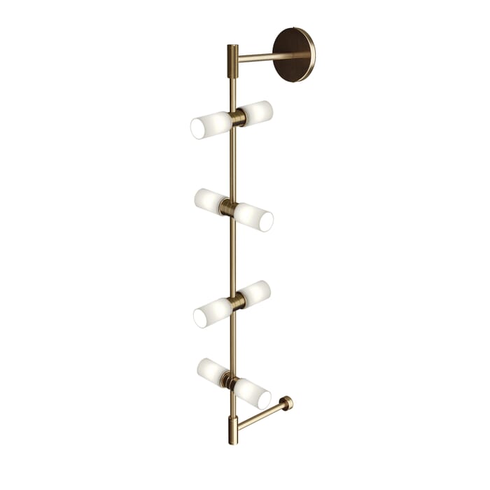 Tech ModernRail 8-Light 36" Wall Sconce in Aged Brass and Glass Cylinders Tech ModernRail 8-Light 36" Wall Sconce in Aged Brass and Glass Cylinders