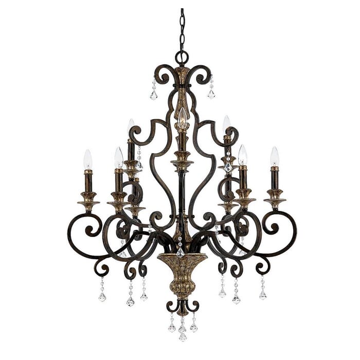 Quoizel Marquette 9-Light 41" Traditional Chandelier in Heirloom Quoizel Marquette 9-Light 41" Traditional Chandelier in Heirloom