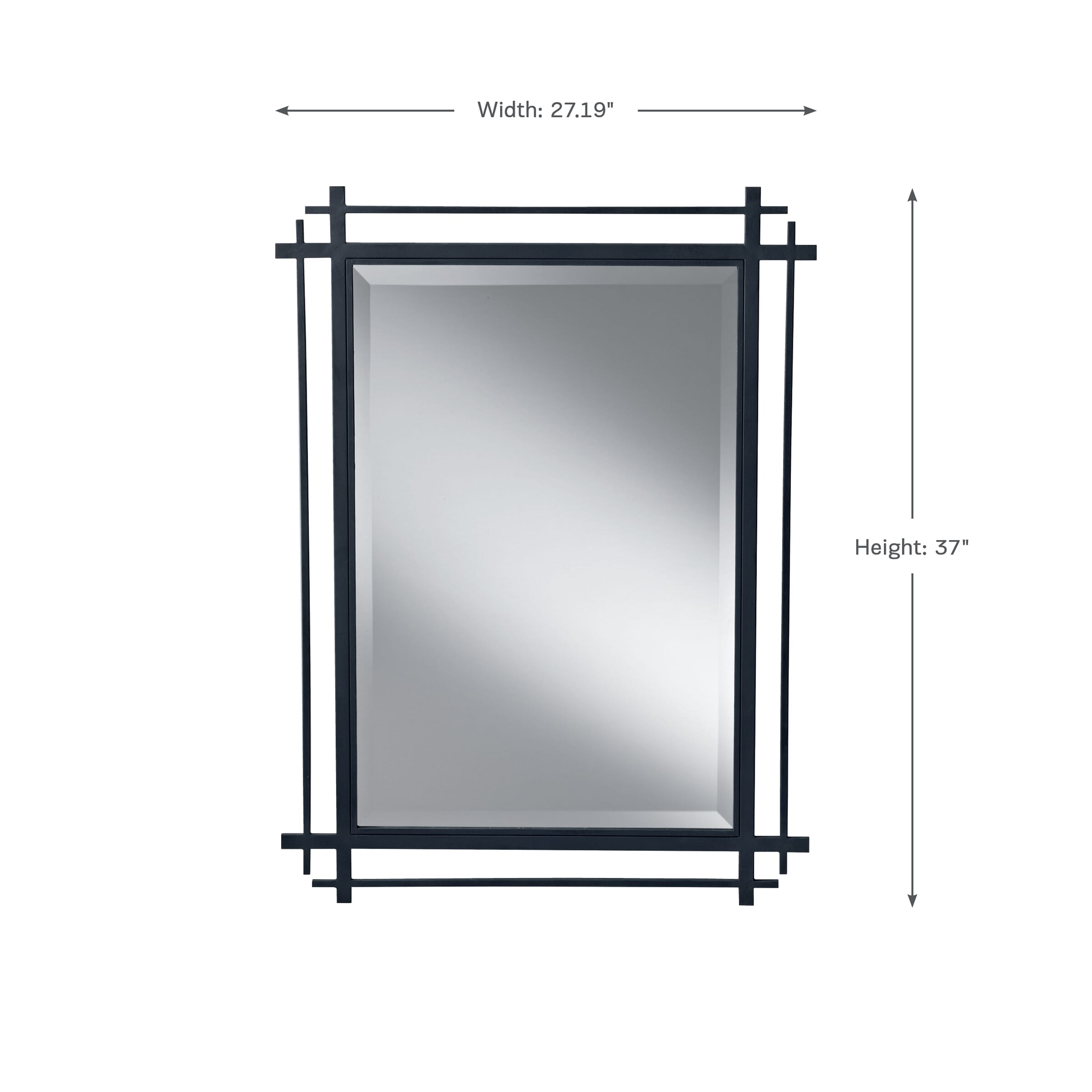 Feiss Ethan 37" x 27 1/5" Mirror in Antique Forged Iron Finish
