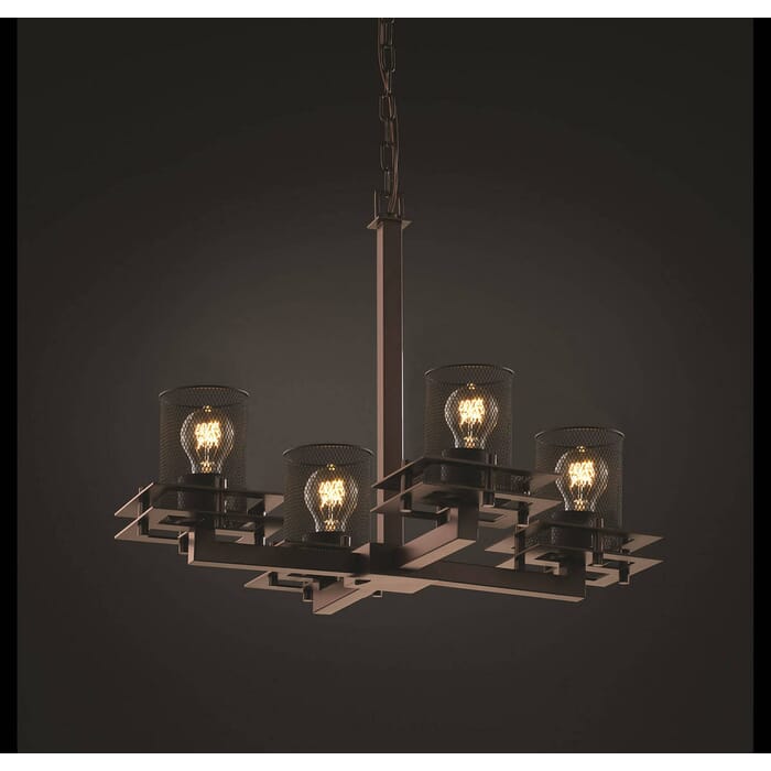 Justice Design Metropolis 4-Light Chandelier in Dark Bronze Justice Design Metropolis 4-Light Chandelier in Dark Bronze