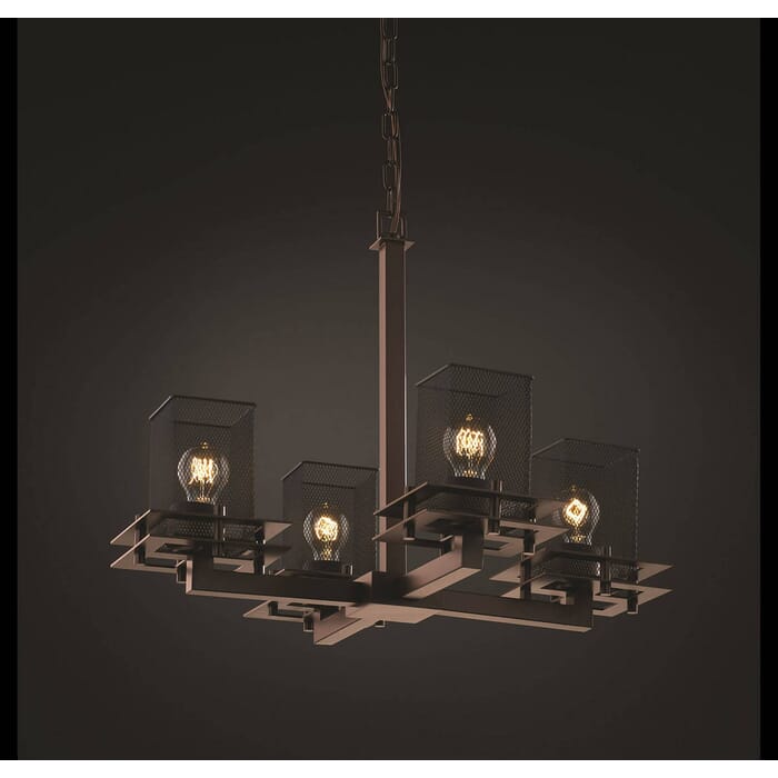 Justice Design Metropolis 4-Light Chandelier in Dark Bronze Justice Design Metropolis 4-Light Chandelier in Dark Bronze