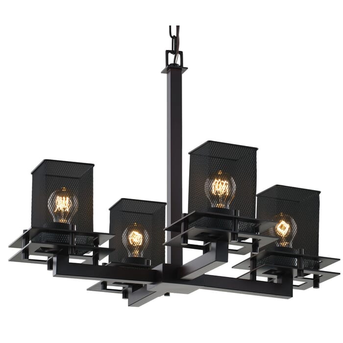 Justice Design Metropolis 4-Light Chandelier in Matte Black Justice Design Metropolis 4-Light Chandelier in Matte Black
