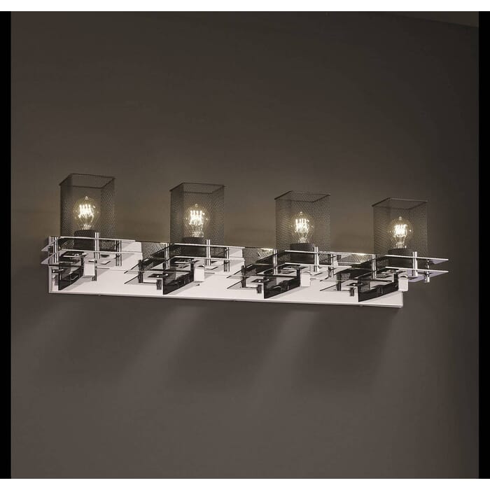 Justice Design Metropolis 4-Light Bathroom Vanity Light /w 2-Flat Bars in Chrome Justice Design Metropolis 4-Light Bathroom Vanity Light /w 2-Flat Bars in Chrome