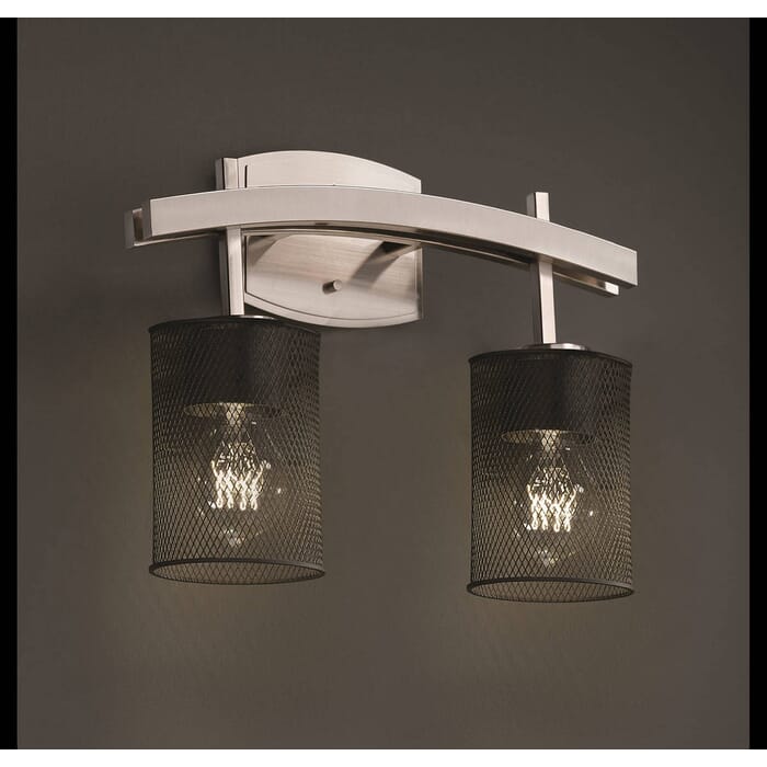Justice Design Archway 2-Light Bathroom Vanity Light in Brushed Nickel Justice Design Archway 2-Light Bathroom Vanity Light in Brushed Nickel