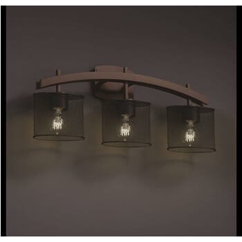 Justice Design Archway 3-Light Bathroom Vanity Light in Dark Bronze
