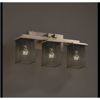 Justice Design Montana 3-Light Bathroom Vanity Light in Brushed Nickel