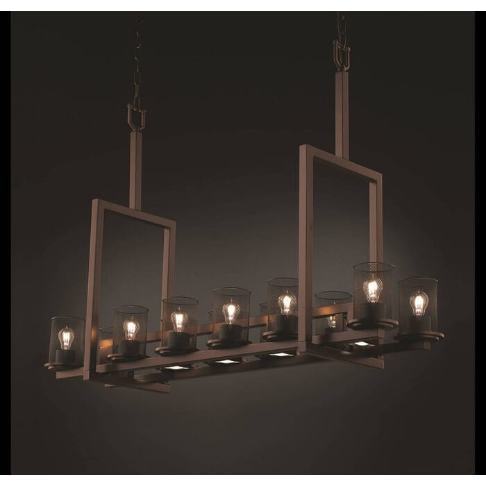 Justice Design Dakota 12-Up & 5-Downlight Bridge Chandelier in Dark Bronze Justice Design Dakota 12-Up & 5-Downlight Bridge Chandelier in Dark Bronze