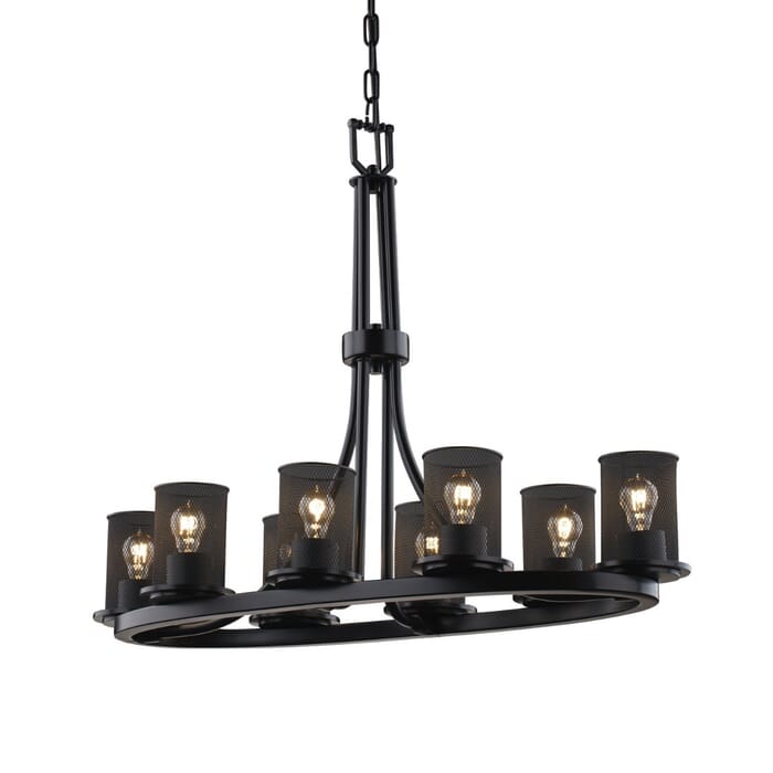 Justice Design Dakota 8-Light Oval Ring Chandelier in Matte Black Justice Design Dakota 8-Light Oval Ring Chandelier in Matte Black