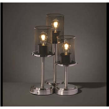 Justice Design Dakota 3-Light Table Lamp in Brushed Nickel