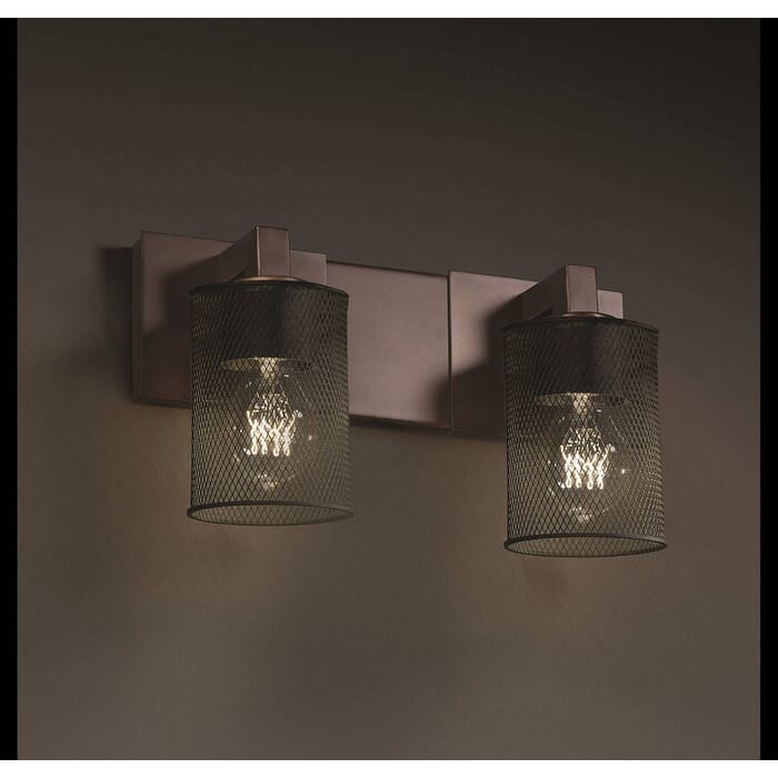 Justice Design Modular 2-Light Bathroom Vanity Light in Dark Bronze Justice Design Modular 2-Light Bathroom Vanity Light in Dark Bronze