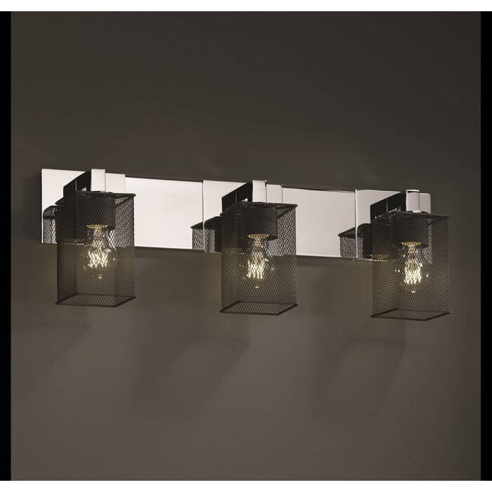 Justice Design Modular 3-Light Bathroom Vanity Light in Brushed Nickel Justice Design Modular 3-Light Bathroom Vanity Light in Brushed Nickel