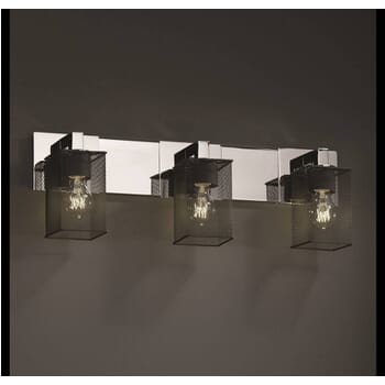 Justice Design Modular 3-Light Bathroom Vanity Light in Brushed Nickel