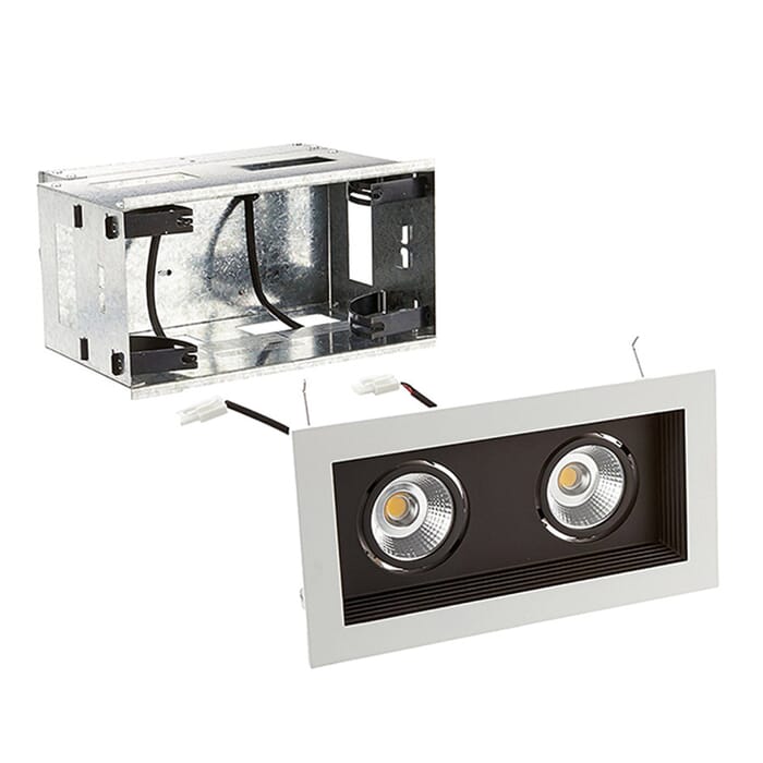 WAC Lighting 120V 2-Light Mini Multiple LED Two Light Remodel Housing with Trim and Light Engine in Black WAC Lighting 120V 2-Light Mini Multiple LED Two Light Remodel Housing with Trim and Light Engine in Black