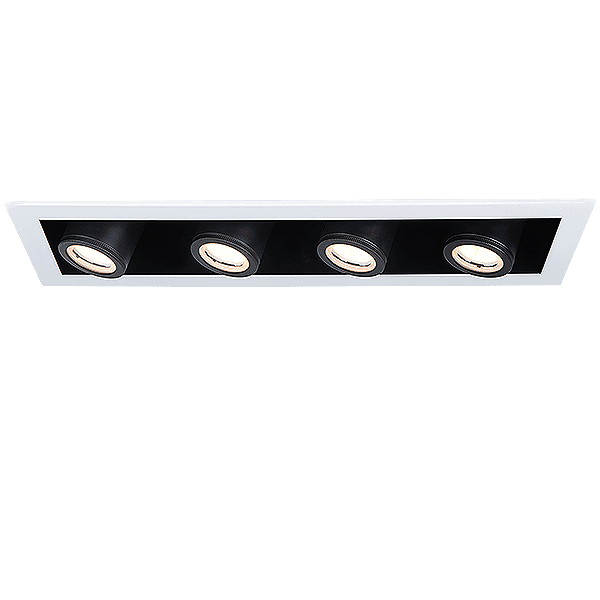 WAC Silo Multiples 4000K 4-Light 7" Recessed Lighting in White Black