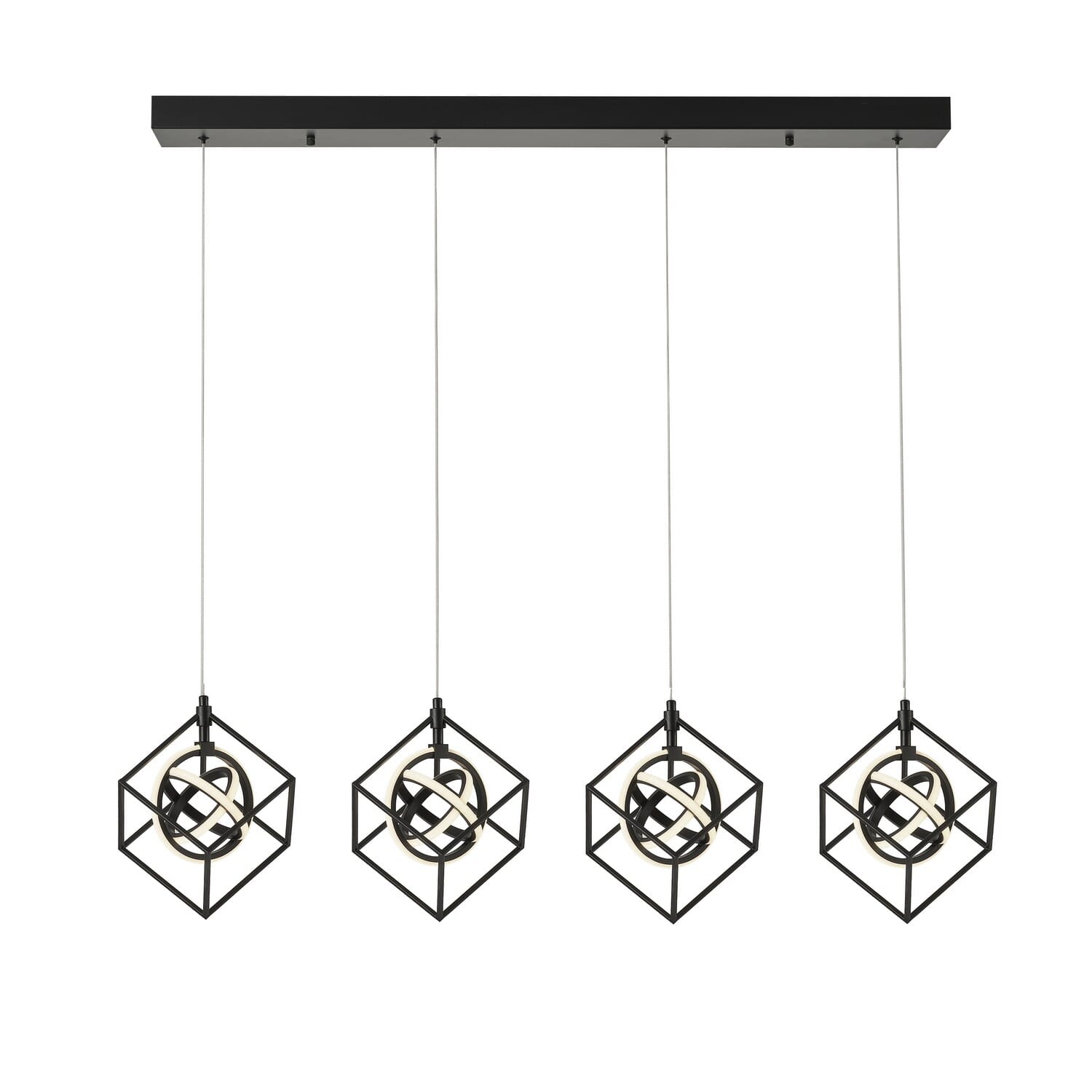 Matte Black LED Island Pendant from the Tulip Collection