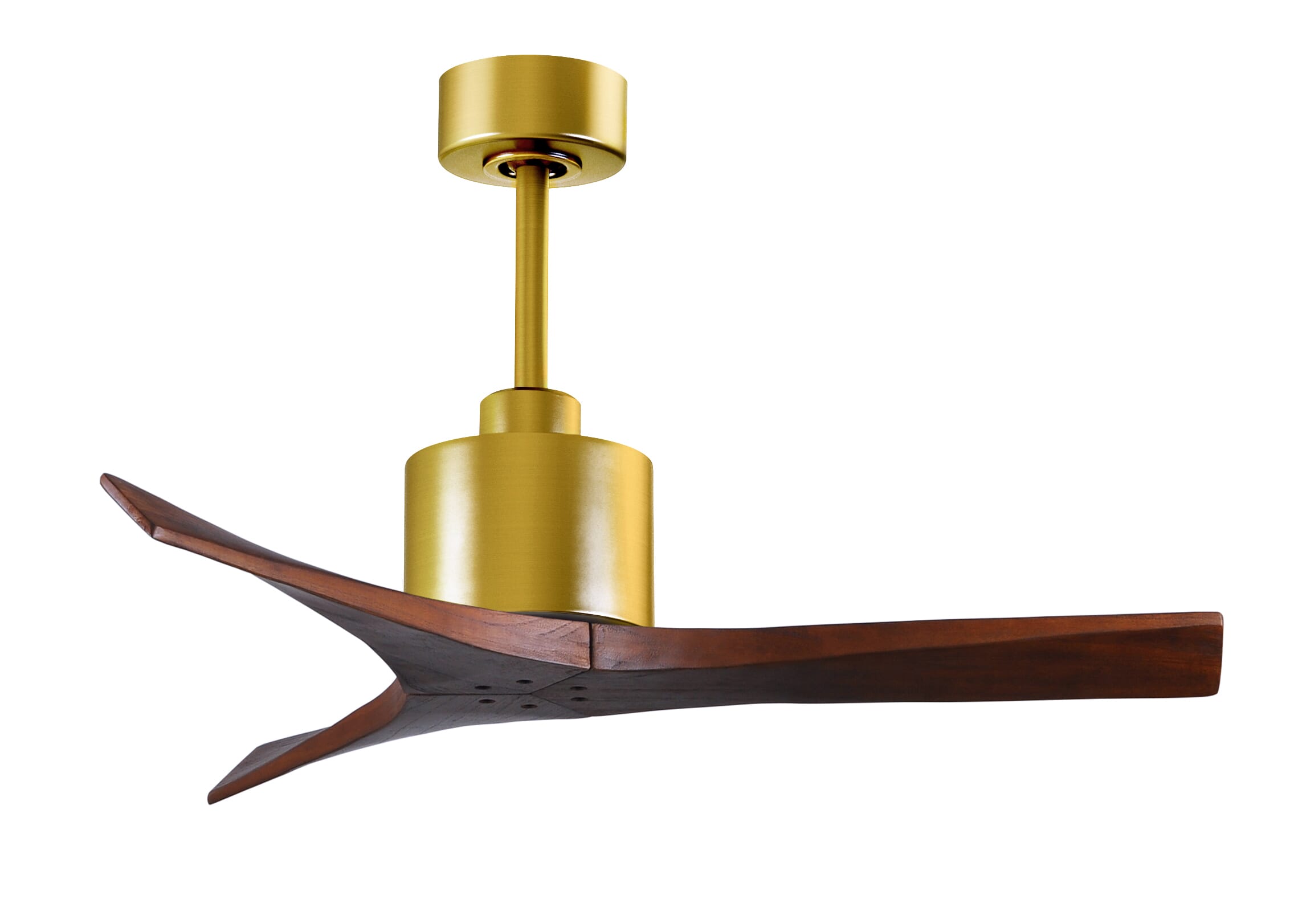 Mollywood 6-Speed DC 42 Ceiling Fan in Brushed Brass with Walnut blades