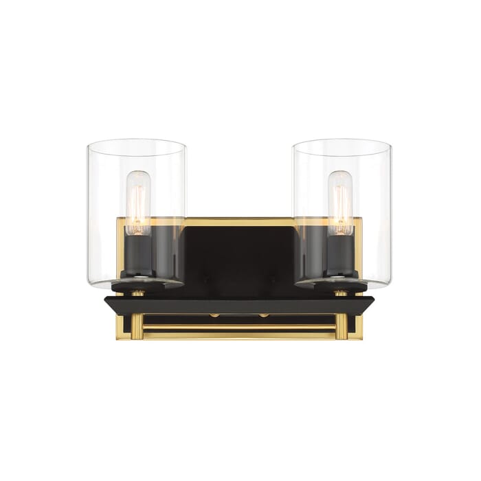 Metropolitan Sable Point 2-Light Bathroom Vanity Light in Sand Coal And Honey Gold Metropolitan Sable Point 2-Light Bathroom Vanity Light in Sand Coal And Honey Gold