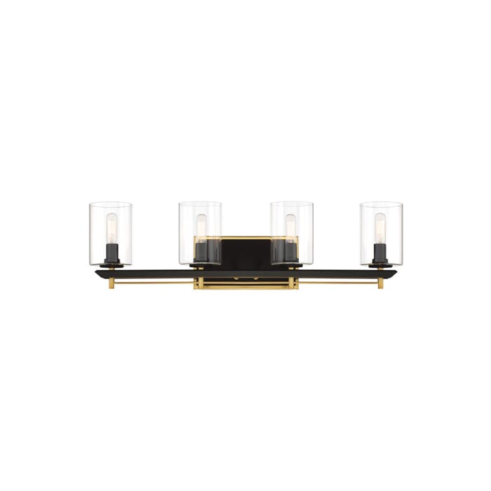 Metropolitan Sable Point 4-Light Bathroom Vanity Light in Sand Coal And Honey Gold Metropolitan Sable Point 4-Light Bathroom Vanity Light in Sand Coal And Honey Gold