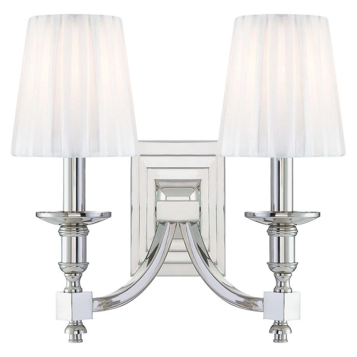 Metropolitan Continental Classics 2-Lt Wall Sconce in Nickel Metropolitan Continental Classics 2-Lt Wall Sconce in Nickel