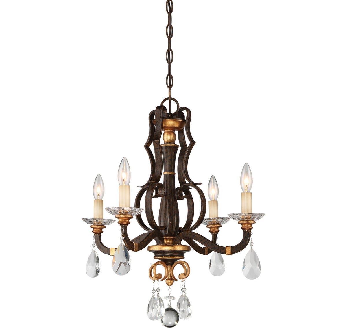 Metropolitan Chateau Nobles 4-Light Mini Chandelier in Raven Bronze