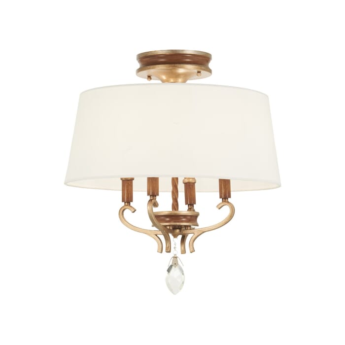Metropolitan Magnolia Manor 4-Light Ceiling Light in Pale Gold With Distressed Bronzeze Metropolitan Magnolia Manor 4-Light Ceiling Light in Pale Gold With Distressed Bronzeze