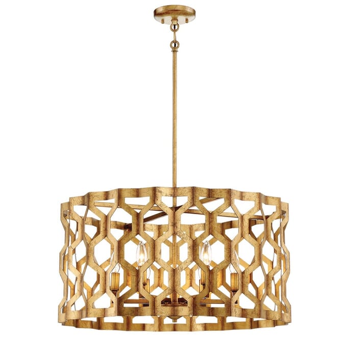 Metropolitan Coronade 26" 6-Light Pendant Light in Pandora Gold Leaf Metropolitan Coronade 26" 6-Light Pendant Light in Pandora Gold Leaf