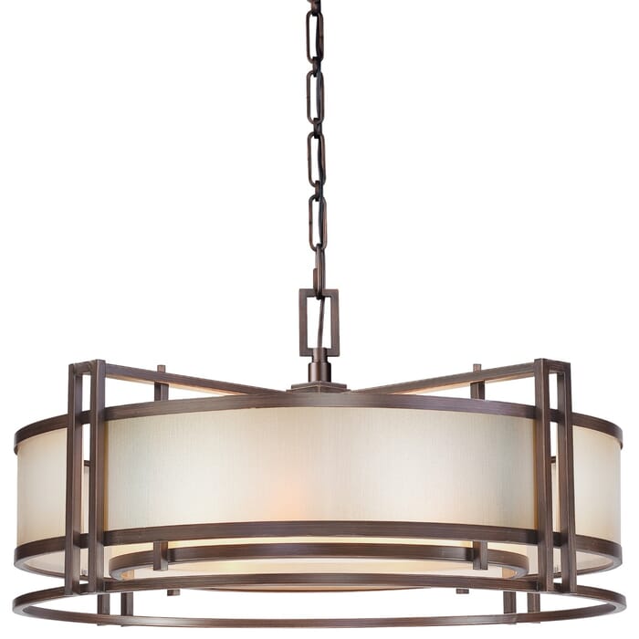 Metropolitan Underscore Art Deco Drum Pendant Light in Cimmaron Bronze Metropolitan Underscore Art Deco Drum Pendant Light in Cimmaron Bronze