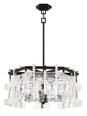Metropolitan Painesdale 6-Light Pendant Light in Sand Coal And Polished Nickel