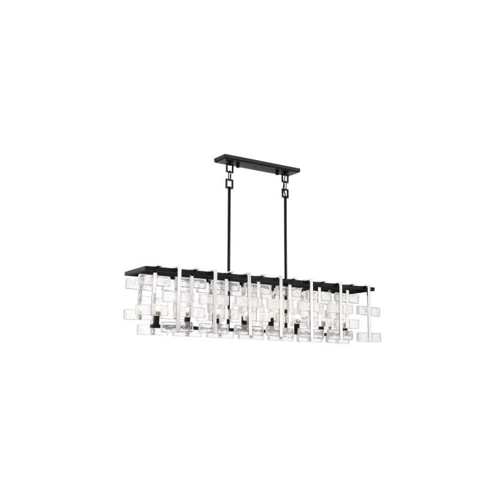 Metropolitan Painesdale 8-Light Kitchen Island Light in Sand Coal And Polished Nickel Metropolitan Painesdale 8-Light Kitchen Island Light in Sand Coal And Polished Nickel