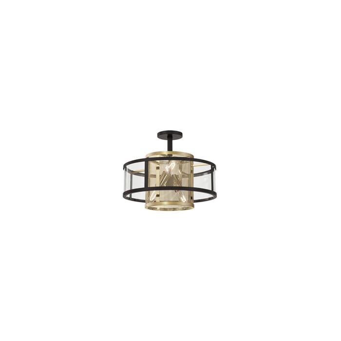 Metropolitan Soho By Robin Baron 4-Light Pendant Light in Coal And Soft Brass Metropolitan Soho By Robin Baron 4-Light Pendant Light in Coal And Soft Brass
