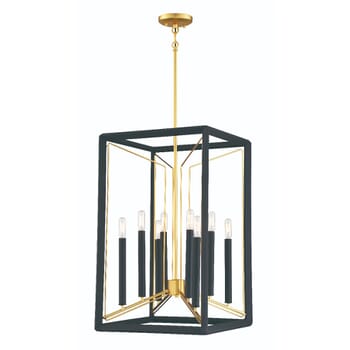 Metropolitan Sable Point 8-Light Pendant Light in Sand Black with Honey Gold Accents