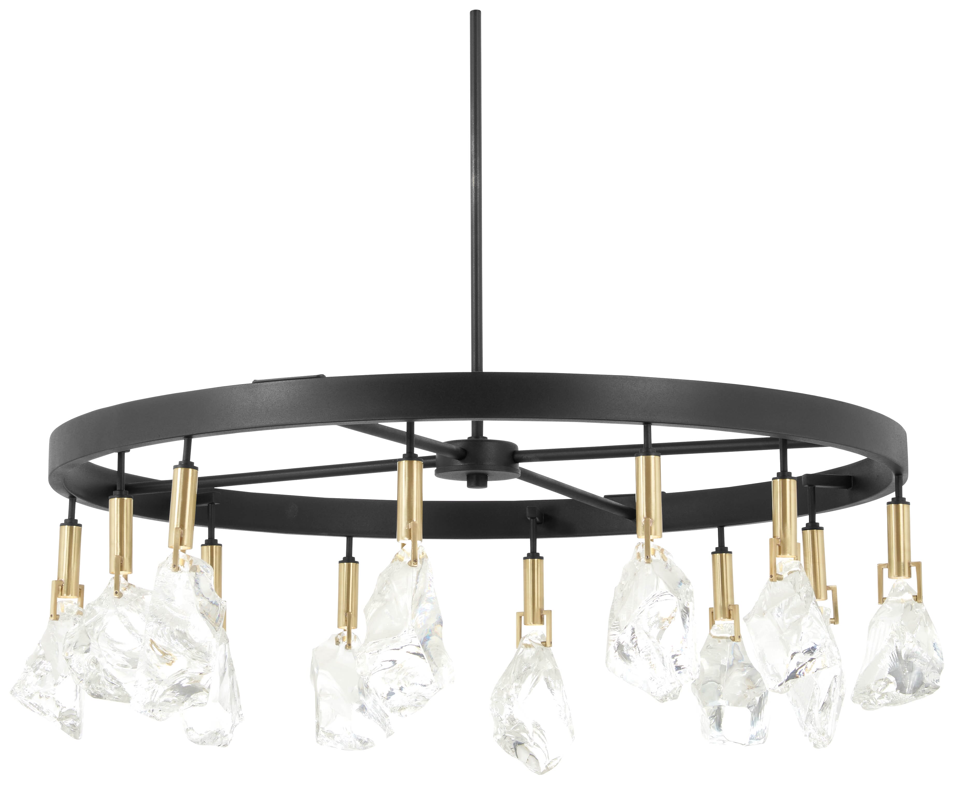 Metropolitan Rare Elements 12-Light Chandelier in Sand Coal With Vintage Brass