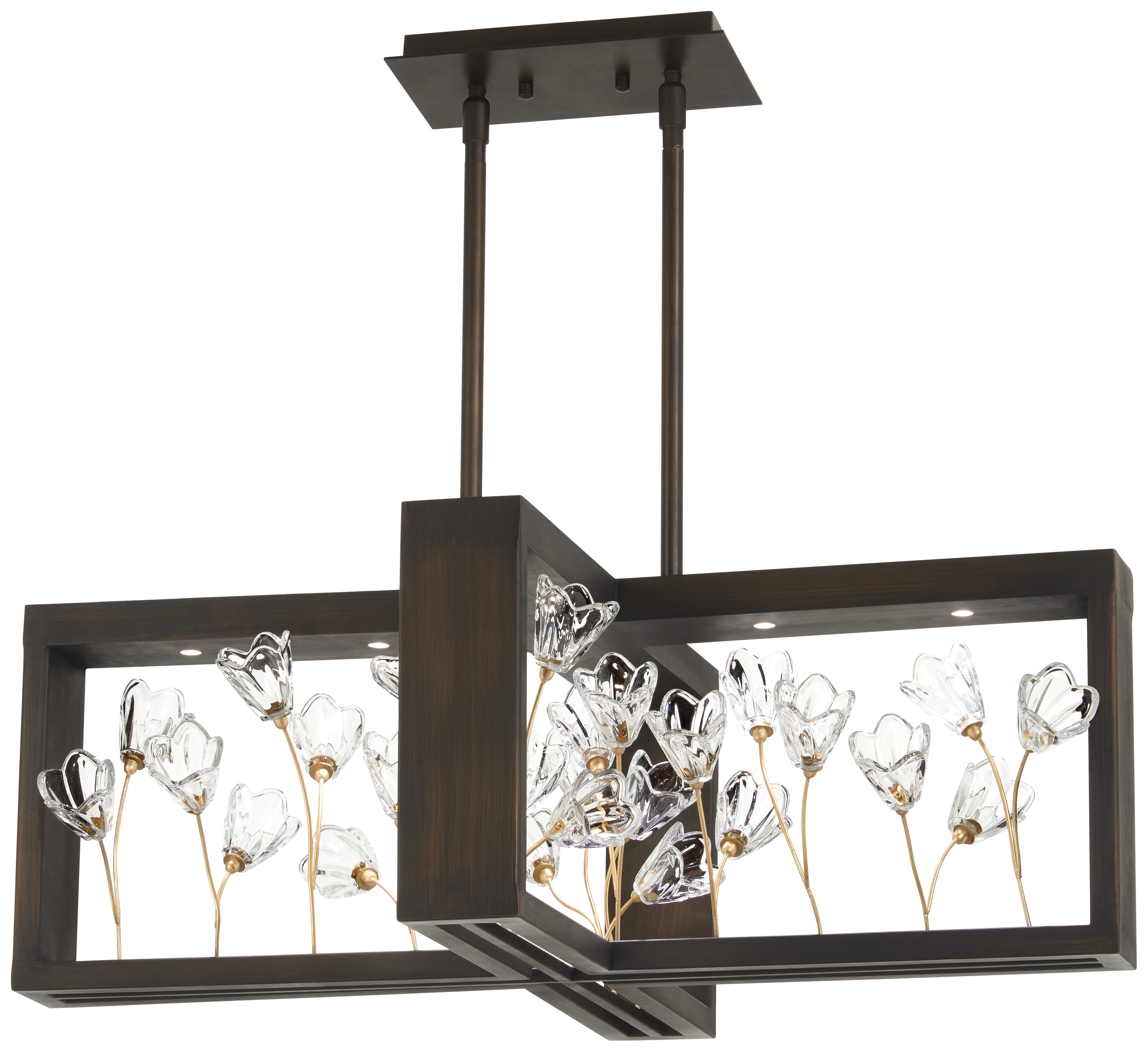 Metropolitan Maison Des Fleurs 7-Light Chandelier in Regal Bronze With Empire Gold