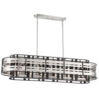 Metropolitan Presten 12-Light Kitchen Island Light in Brushed Nickel And Sand Coal