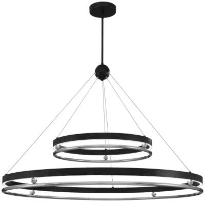 Metropolitan Grande Illusion Pendant Light in Coal With Polished Nickel  Highli