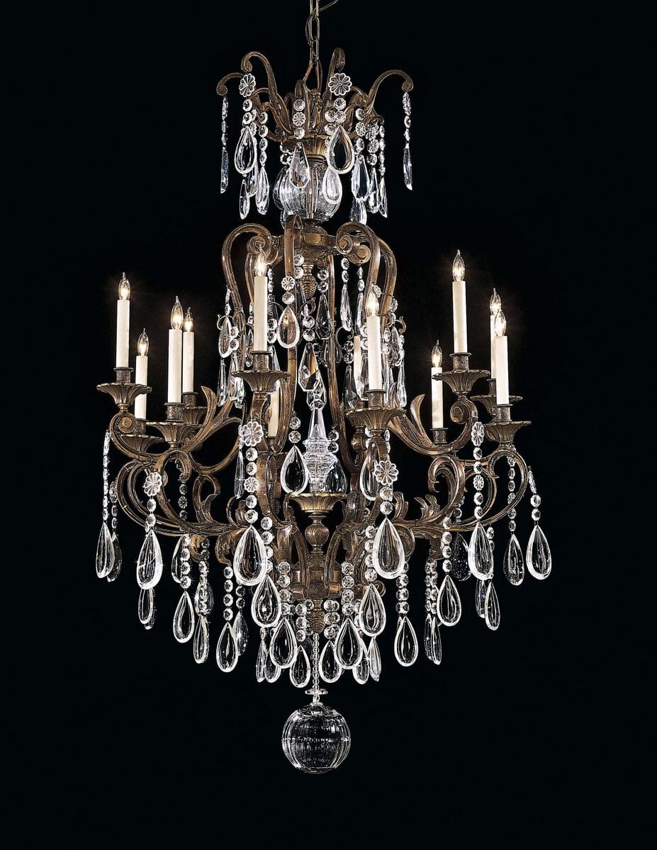 Metropolitan Vintage 38.25" 12-Light Chandelier in Oxidized Brass