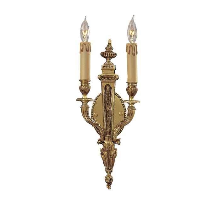 Metropolitan European 2-Lt Wall Sconce in French Gold Metropolitan European 2-Lt Wall Sconce in French Gold