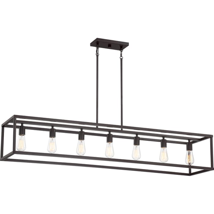 Quoizel New Harbor 7-Light 52" Pendant Light in Western Bronze Quoizel New Harbor 7-Light 52" Pendant Light in Western Bronze