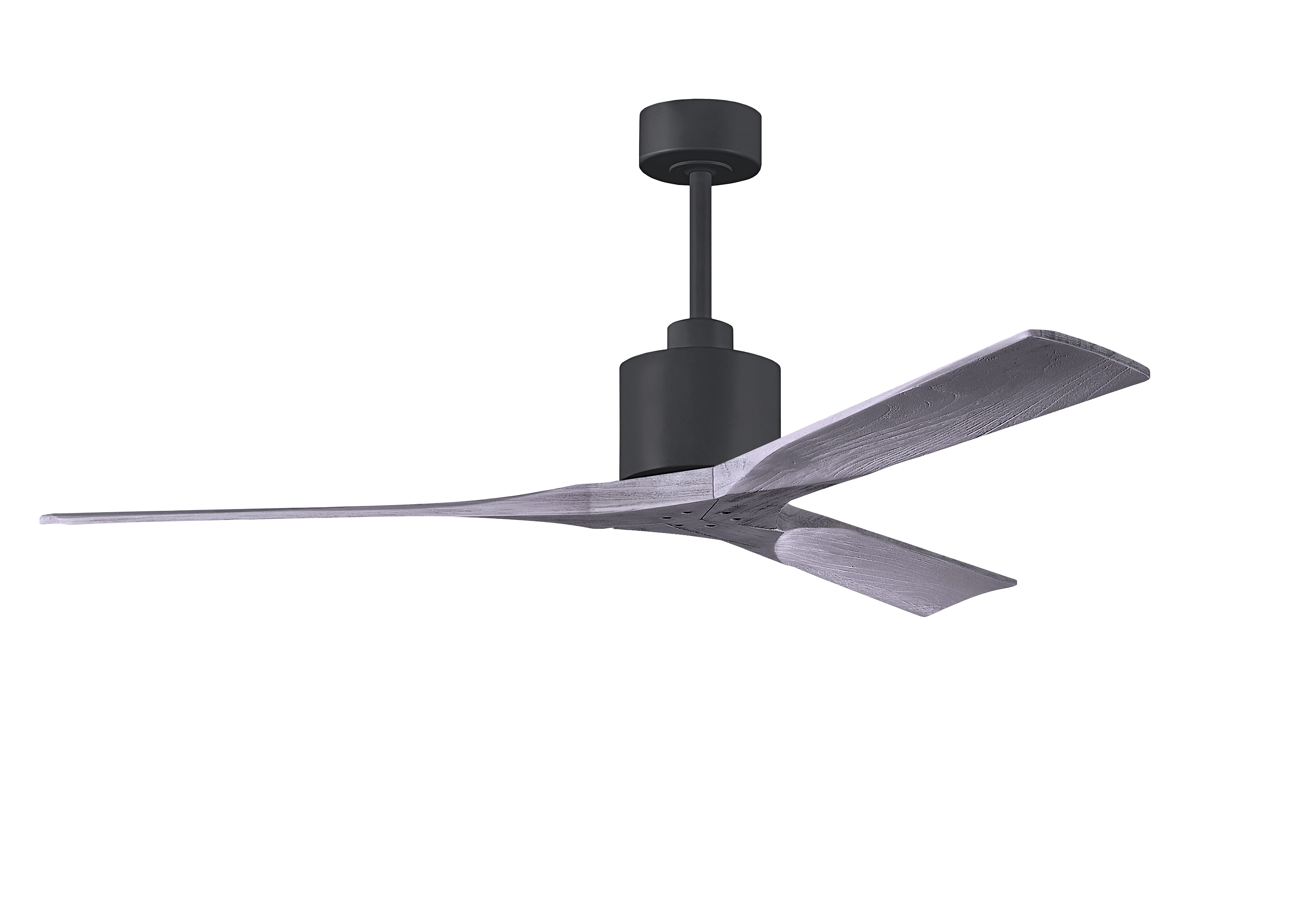 Nan 6-Speed DC 60 Ceiling Fan in Matte Black with Barnwood Tone blades