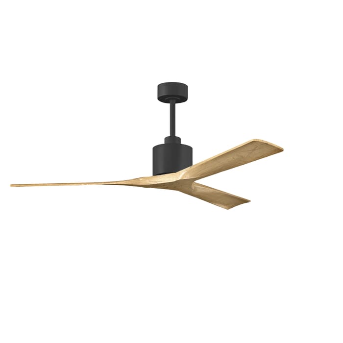 Nan 6-Speed DC 60 Ceiling Fan in Matte Black with Light Maple Tone blades Nan 6-Speed DC 60 Ceiling Fan in Matte Black with Light Maple Tone blades