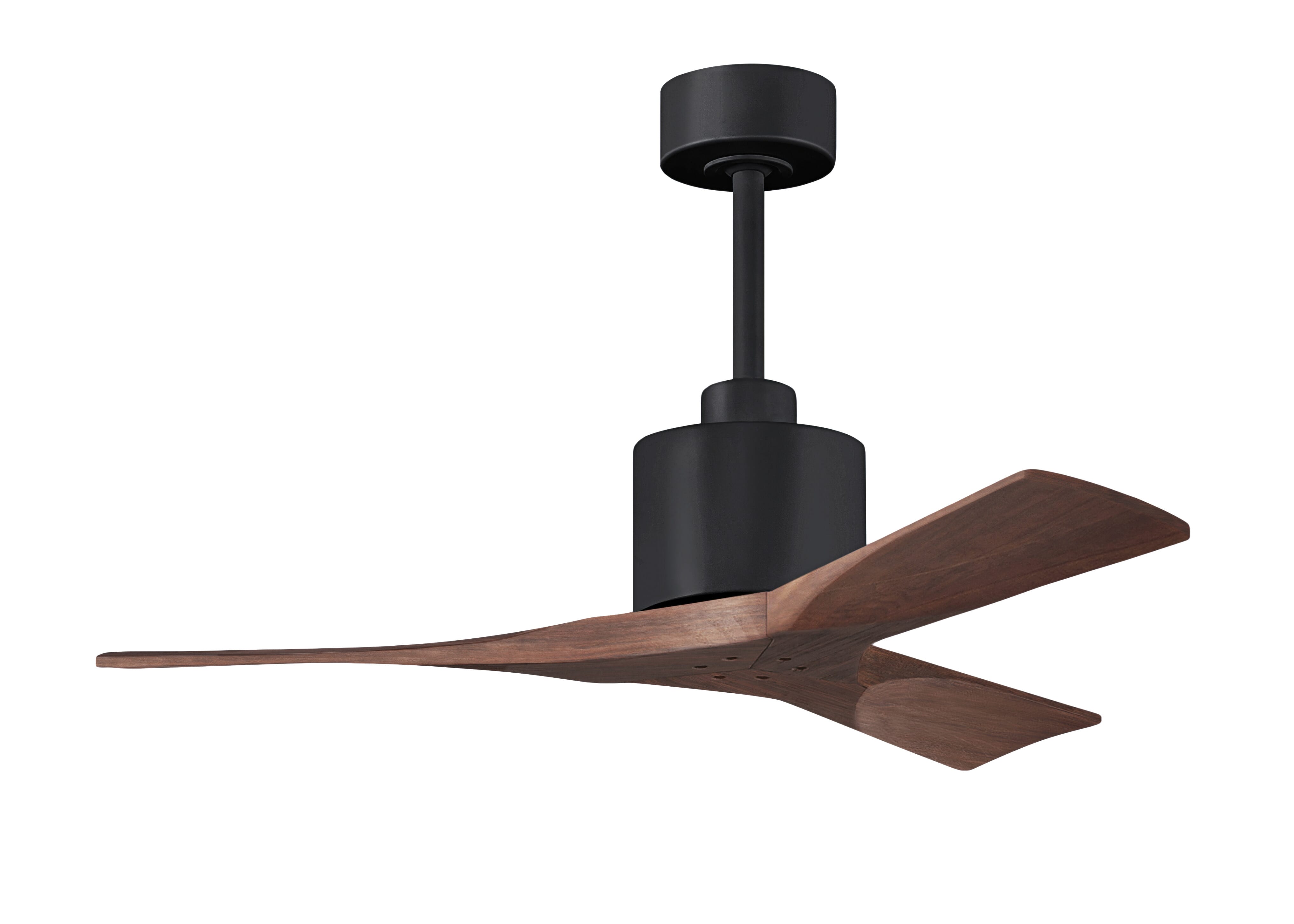 Nan 6-Speed DC 42 Ceiling Fan in Matte Black with Walnut blades