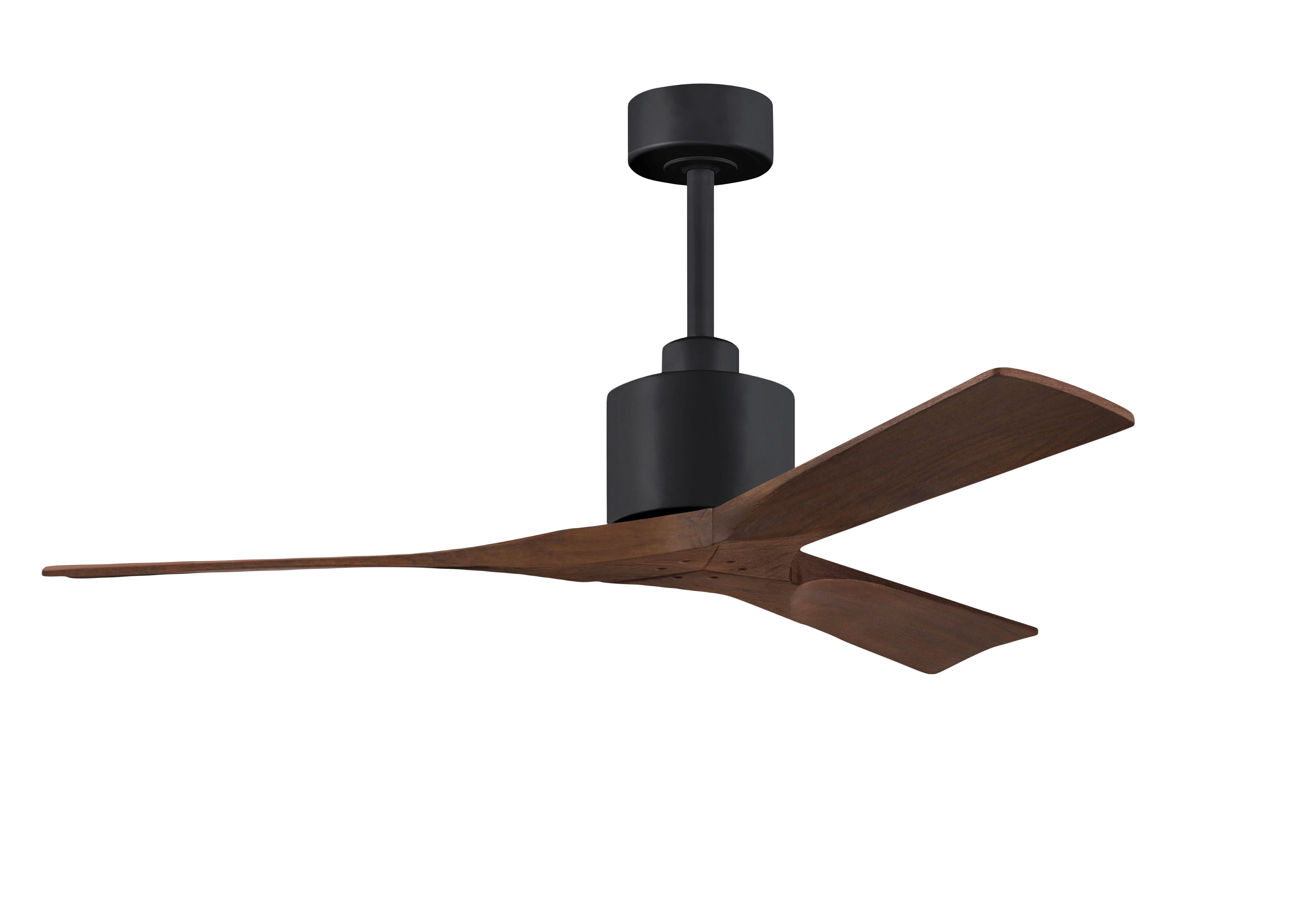 Nan 6-Speed DC 52 Ceiling Fan in Matte Black with Walnut blades