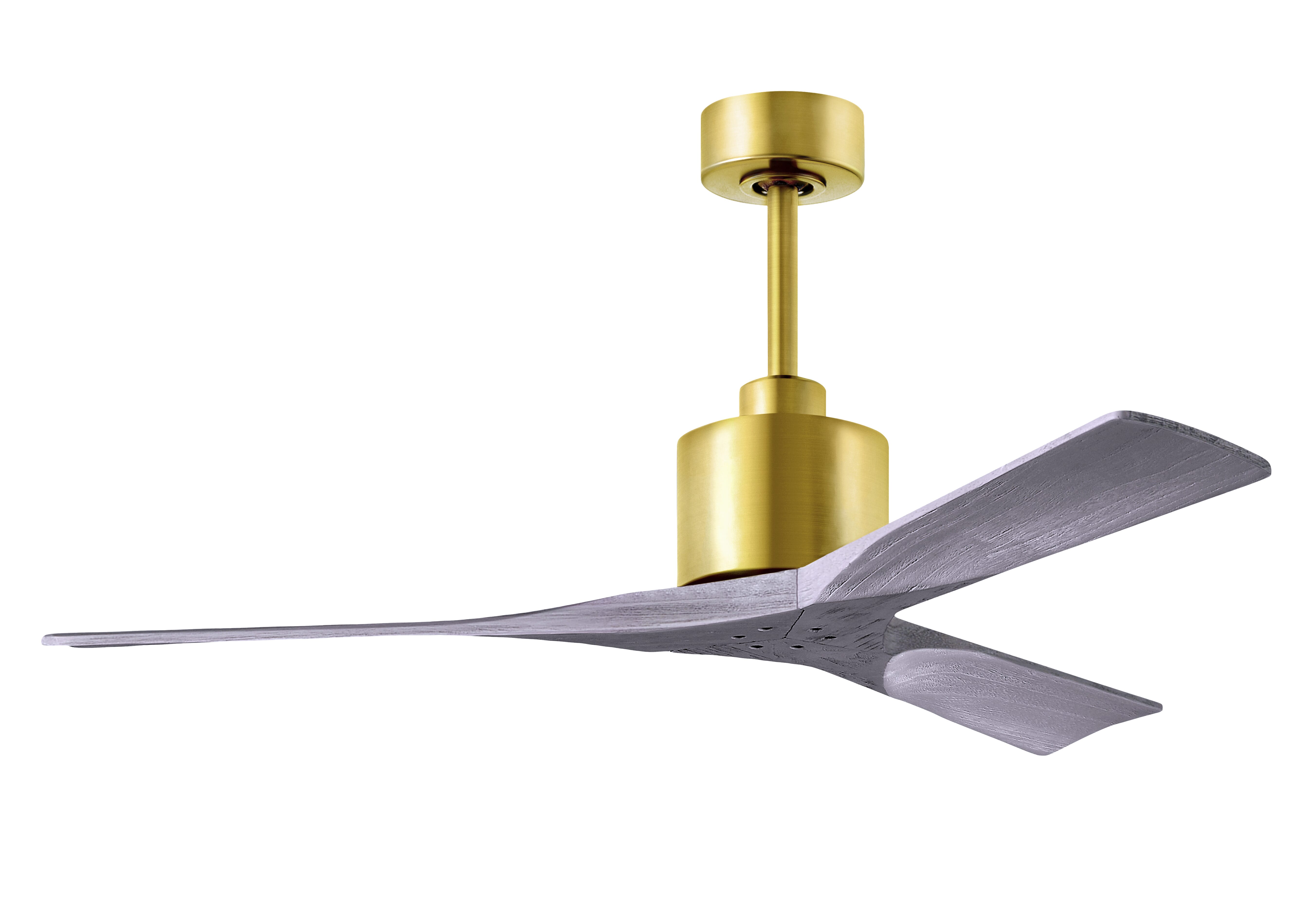 Nan 6-Speed DC 52 Ceiling Fan in Brushed Brass with Barnwood Tone blades