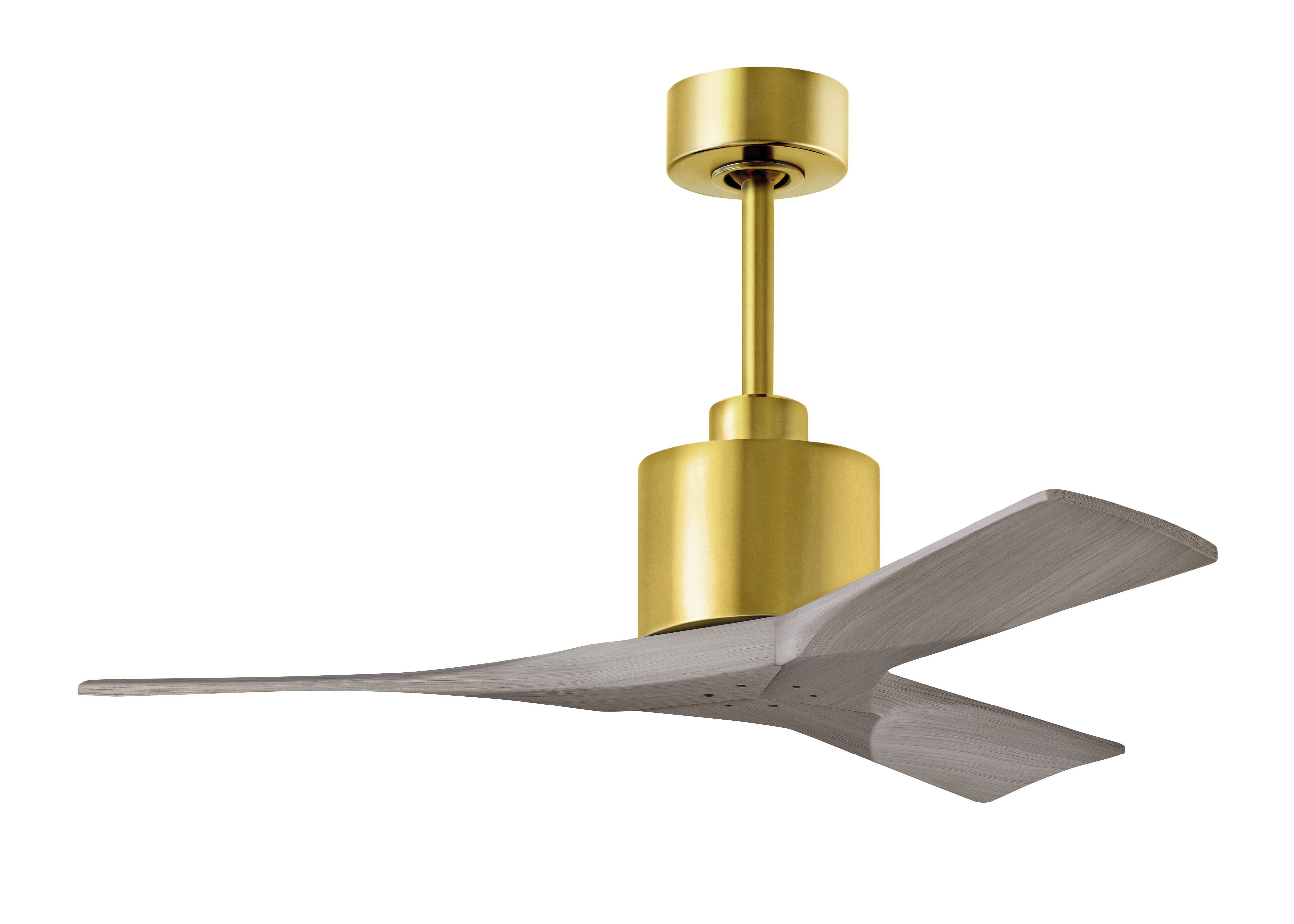 Nan 6-Speed DC 42 Ceiling Fan in Brushed Brass with Gray Ash blades